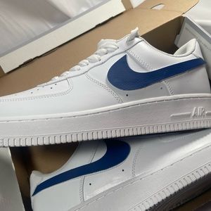 Custom Navy blue Air Force1 shoe accessory iron on patch design leather sneaker